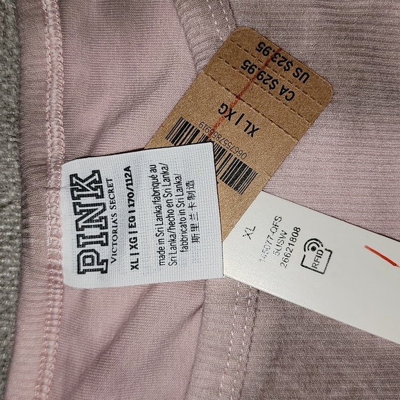 XL Pink by Victoria Secret Cropped tank with shelf bra - Picture 3 of 6